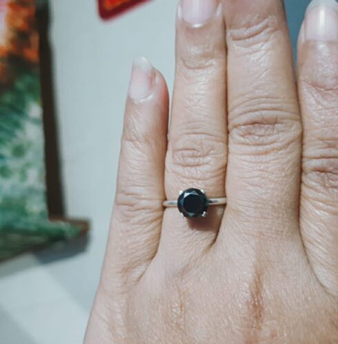 925 Sterling Silver Black Zircon Stone Ring photo review