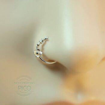 925 Italian silver (রূপা) Floral Noth Nosepin