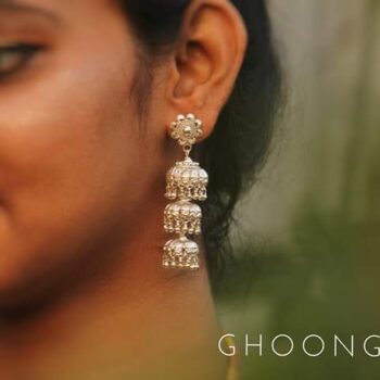 Original Handmade Silver 3-step Jhumka Earrings