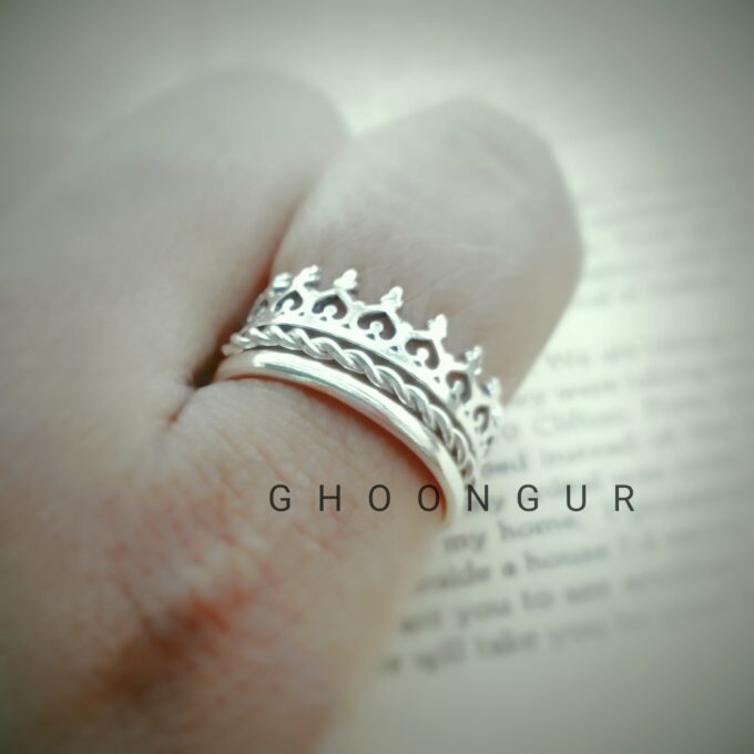 925 Sterling Silver 3 pcs Crown Set Ring