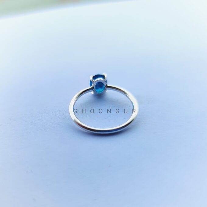 925 sterling silver Tiny Oval Aquamarine Ring