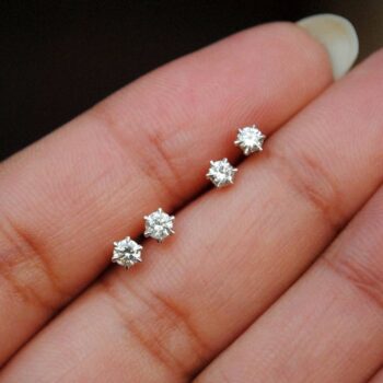 925 Sterling silver Solitaire Stone Nosepin-Push Type