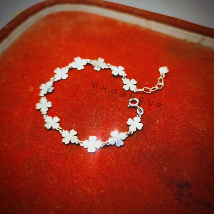 925 Italian Silver Clover Leaf Bracelet