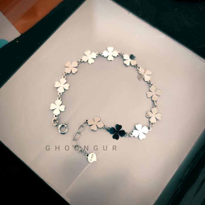 925 Italian Silver Clover Leaf Bracelet