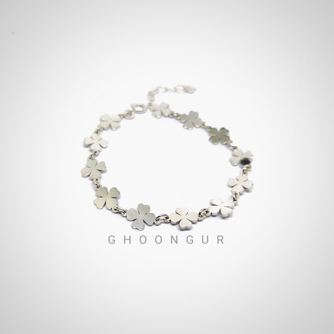 925 Italian Silver Clover Leaf Bracelet