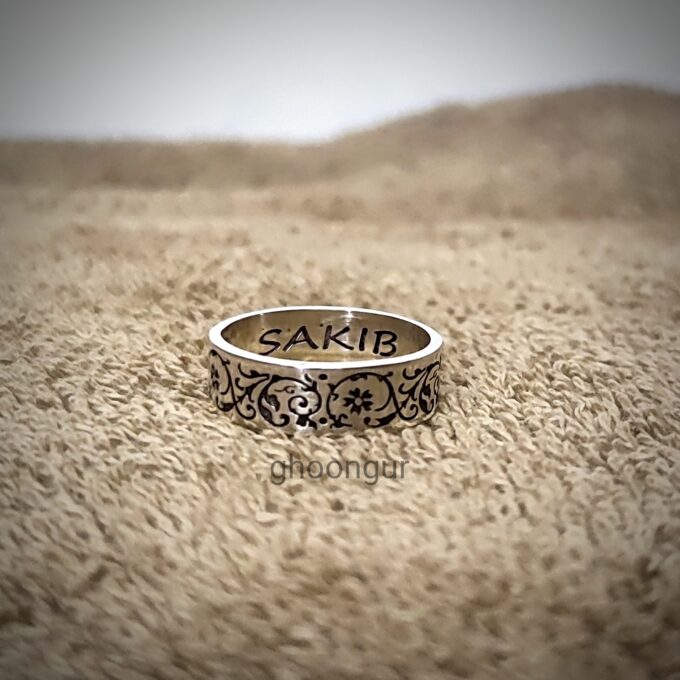 6mm Vintage Floral Custom Ring