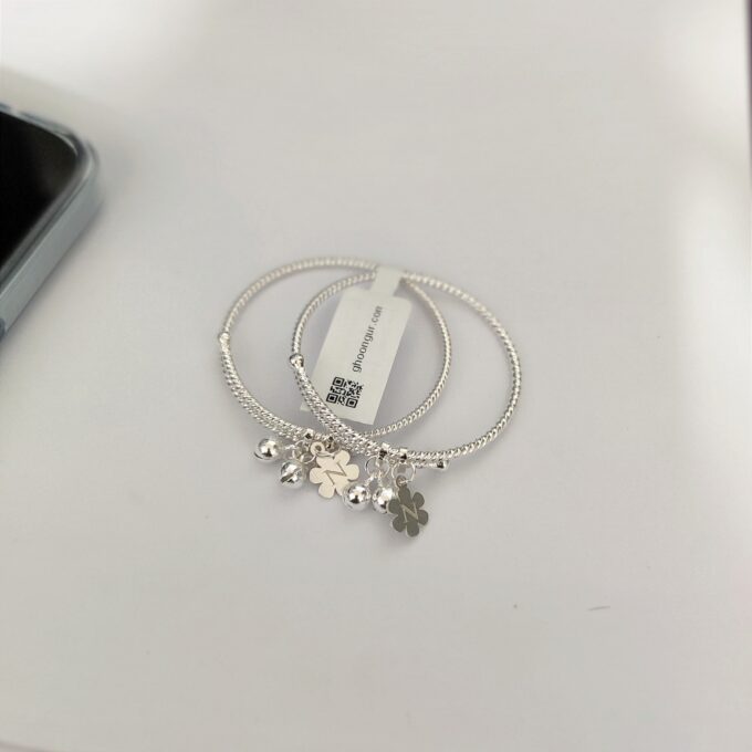 925 Italian Silver Baby Custom Spiral Bangles-Adjustable size