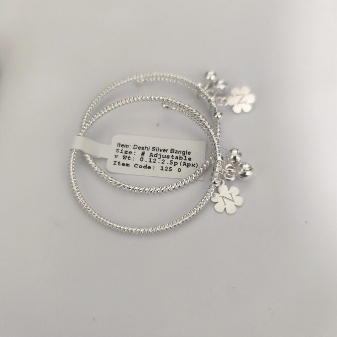 925 Italian Silver Baby Custom Spiral Bangles-Adjustable size