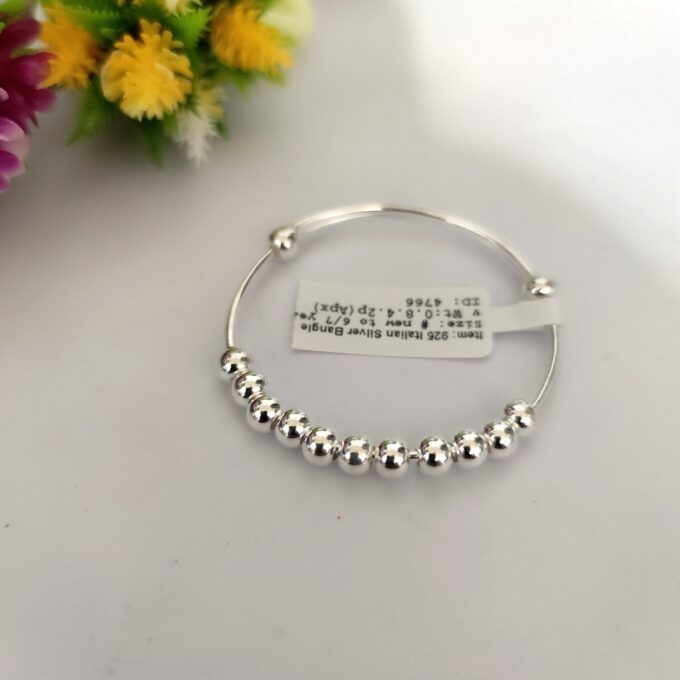 Premium 24 carat Silver Baby Bangles-1piece