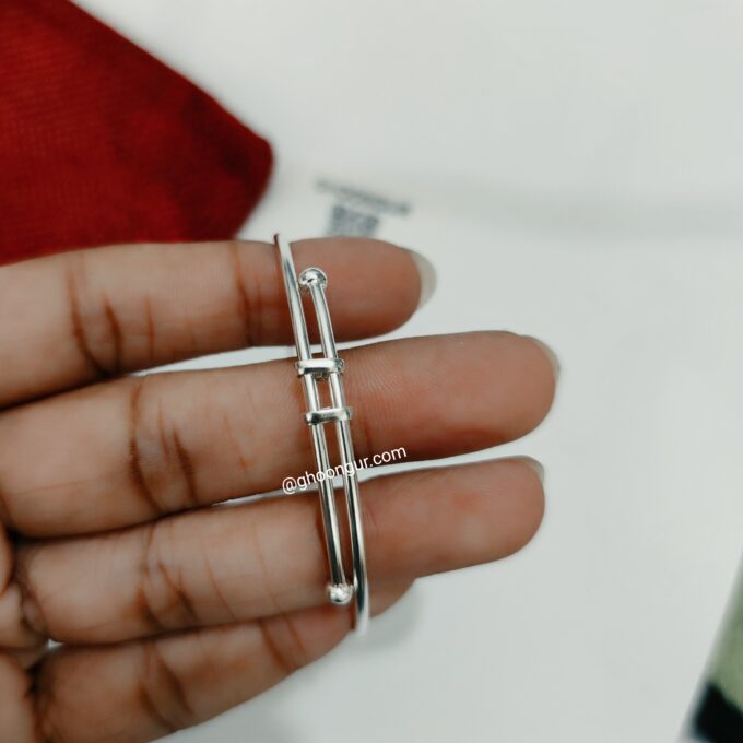 925 Sterling Silver Solid Bangle-Adjustable